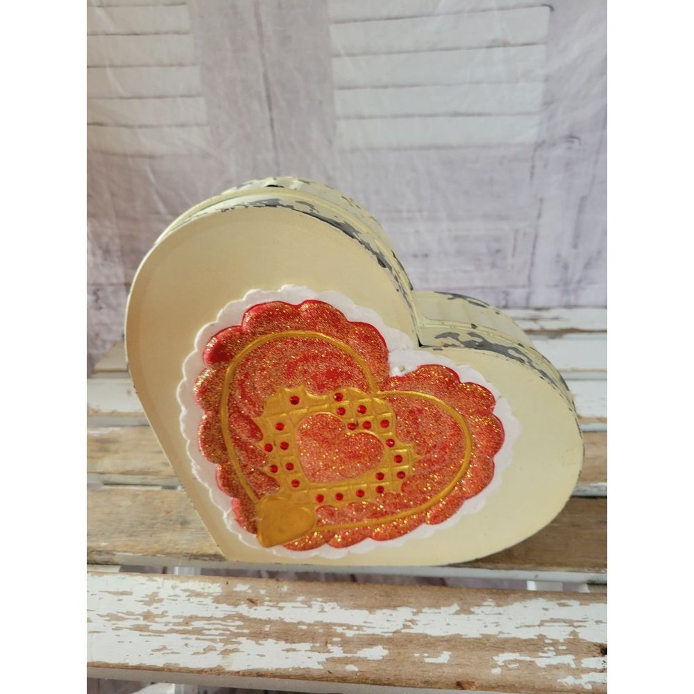 Metal‎ heart Valentine's Day shabby chic home decor handmade metal box